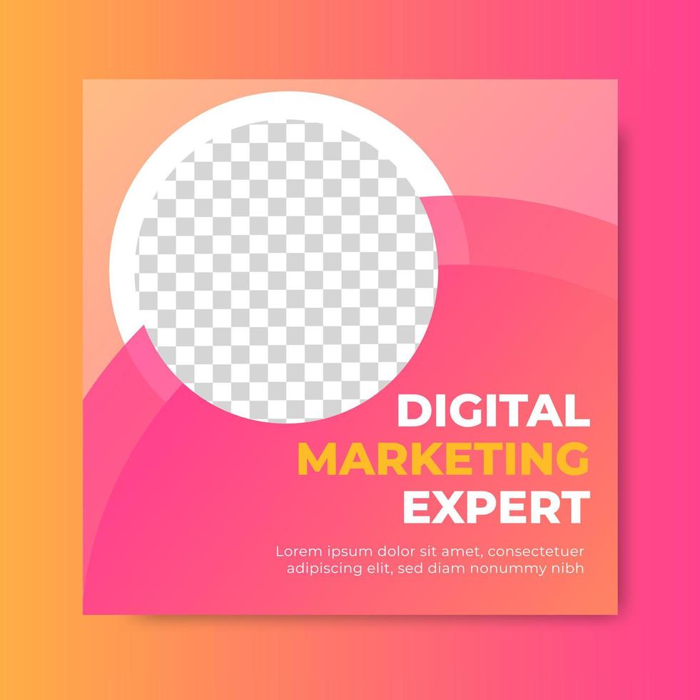 Digital Marketing Expert Social Media Post vector