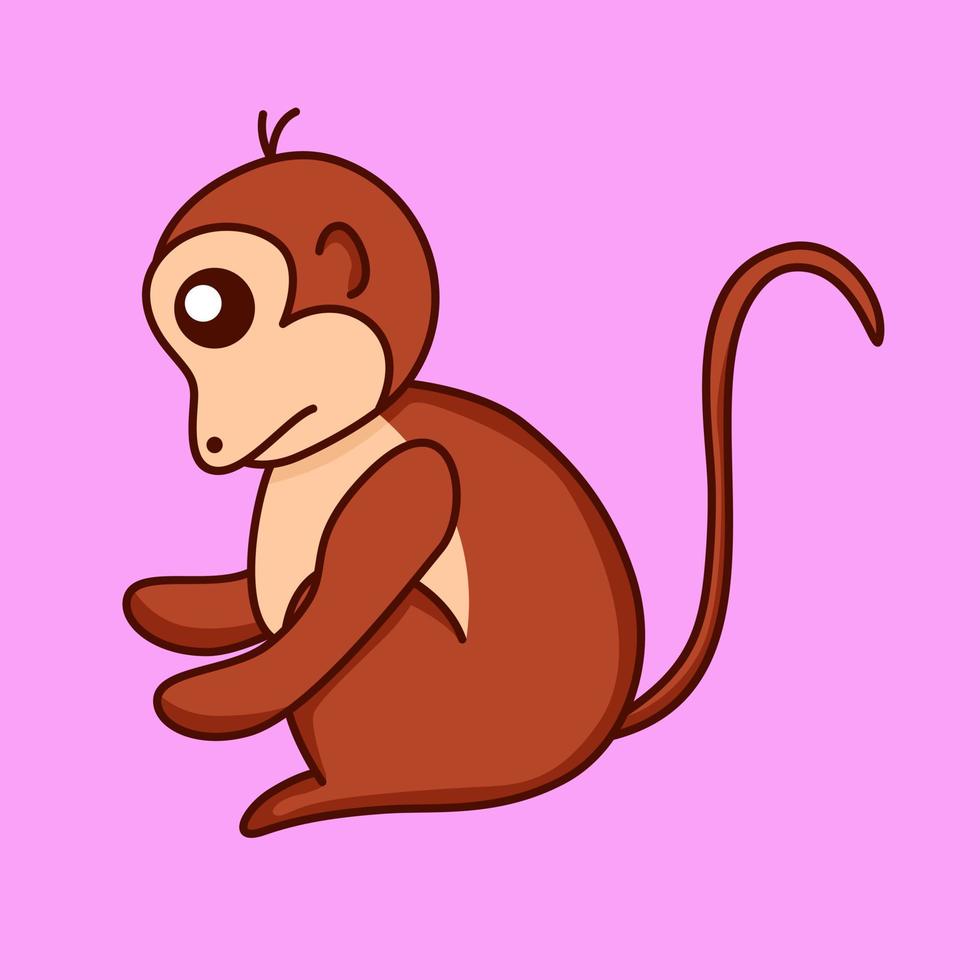 Vector illustration of cute monkey animal premium