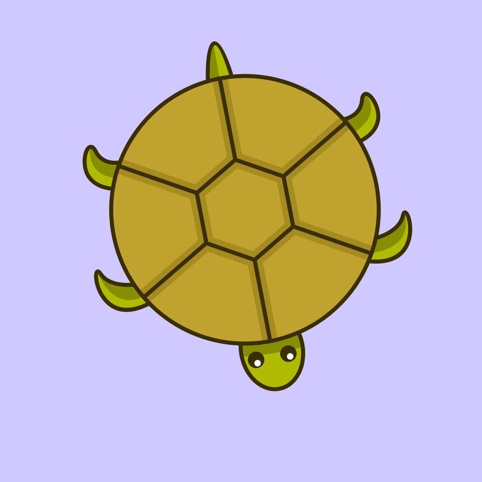 Vector illustration of premium cute turtle walking