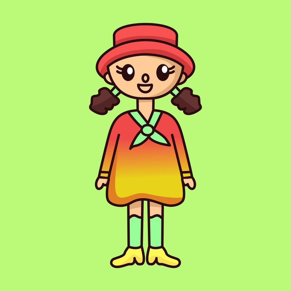 ilustración vectorial del personaje infantil alegre premium vector