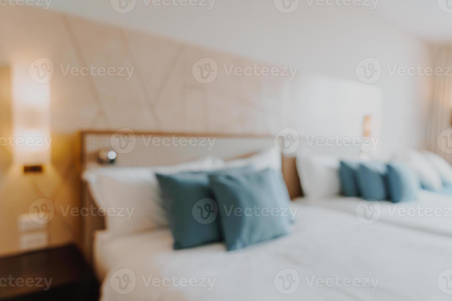 abstract blur bedroom interior for background photo