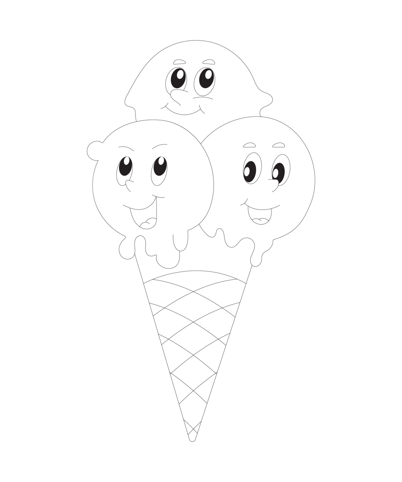 dibujos de helados para niños para colorear 9016328 Vector en Vecteezy