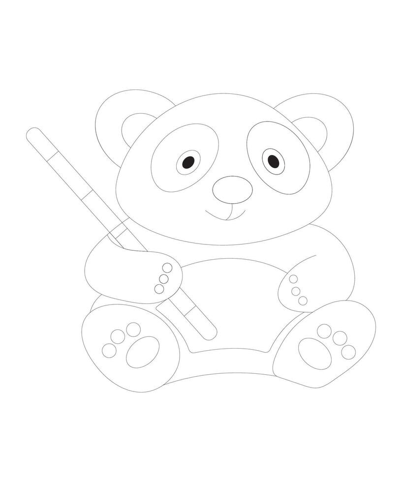 página para colorear de niños panda vector