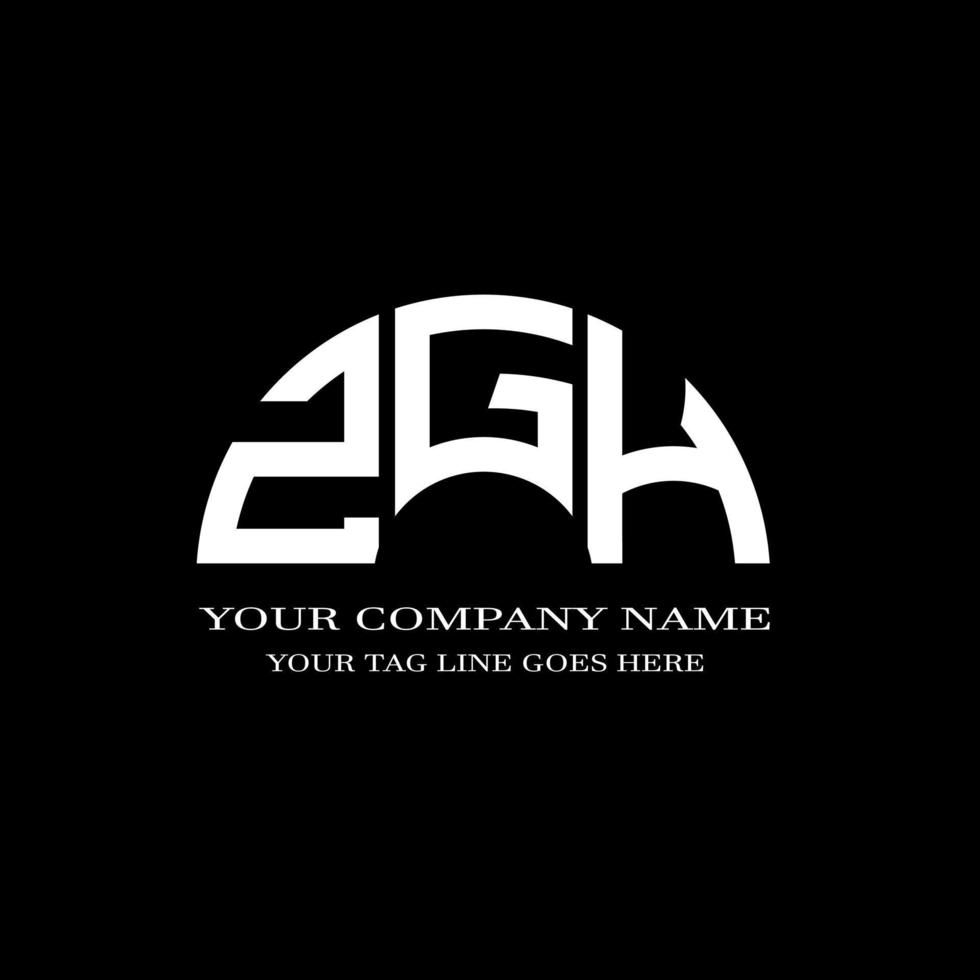 diseño creativo del logotipo de la letra zgh con gráfico vectorial vector