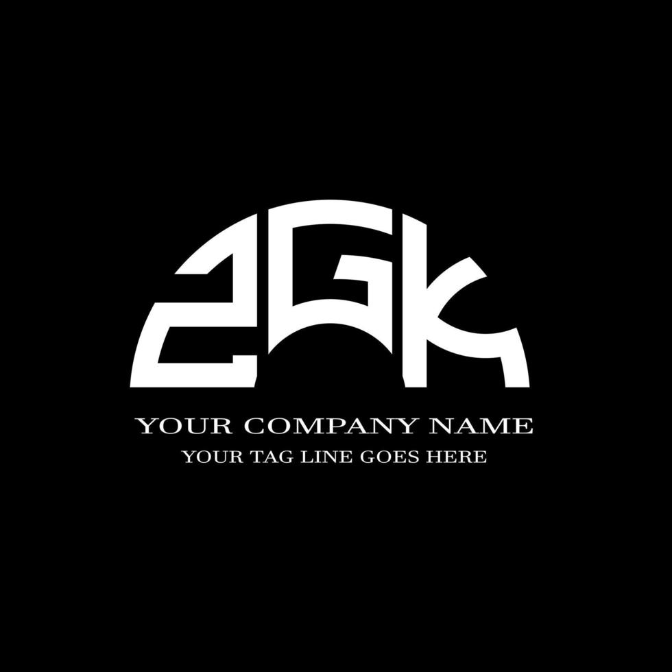 ZGK letter logo creative design with vector graphic