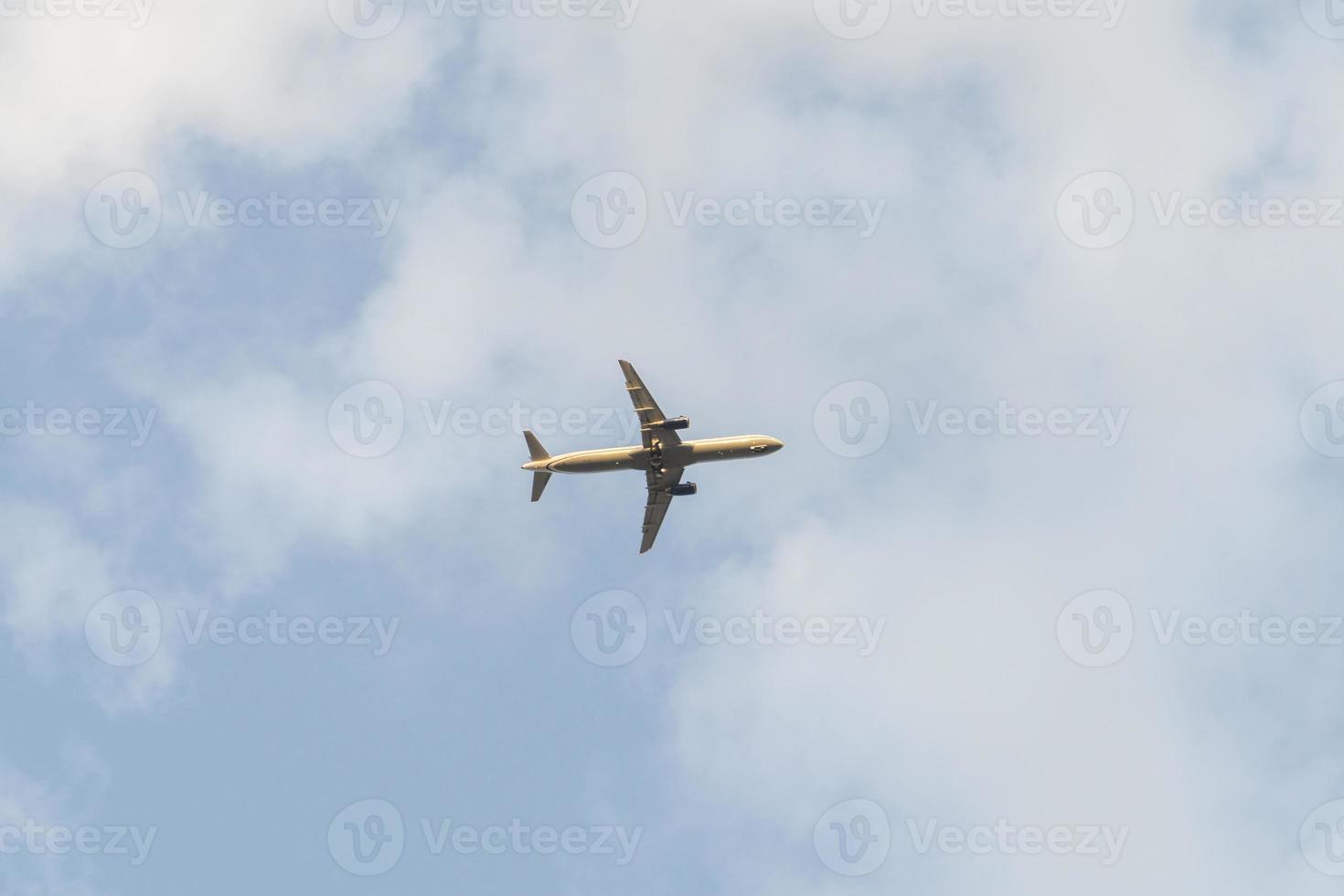 blue sky and airplane image photo