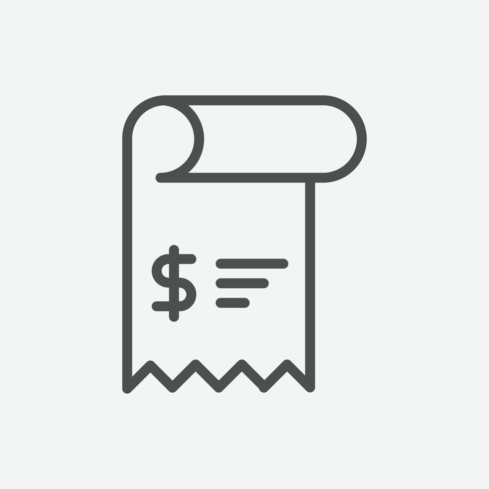 Receipt vector icon. Isolated business and finance icon vector design.