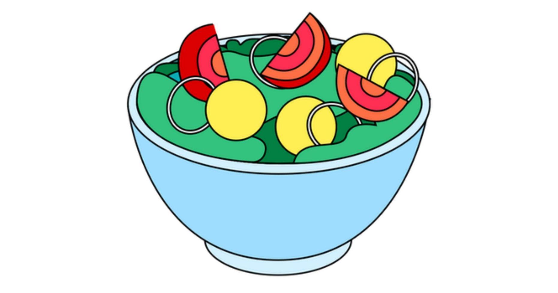 healthy food salad vector illustration