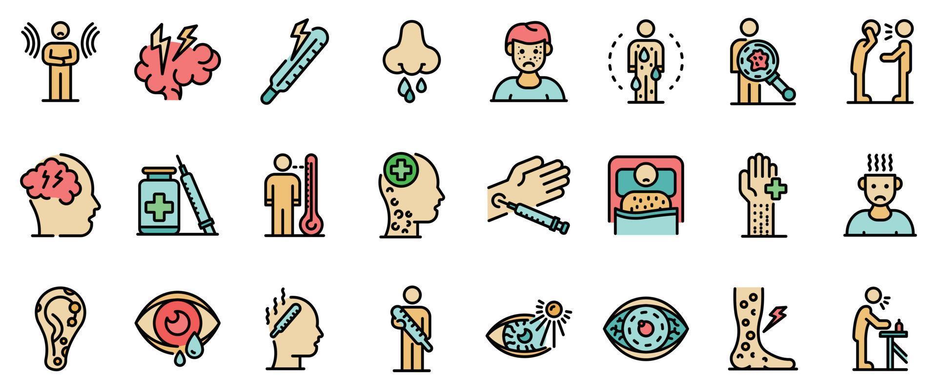 Measles icons set vector flat