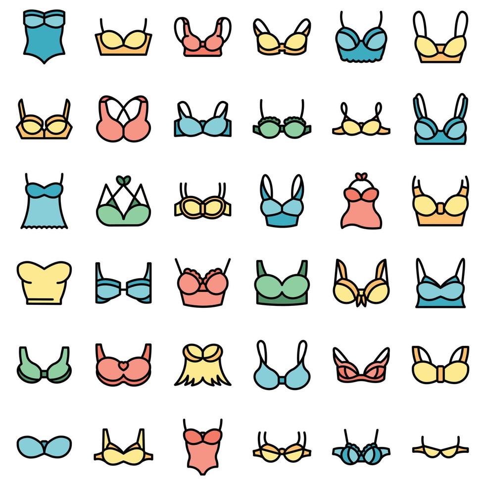 Bra icons set vector flat
