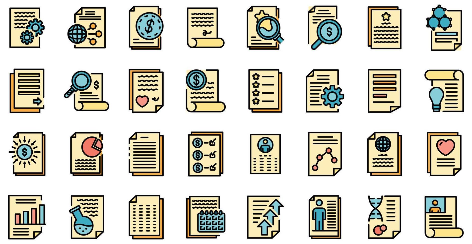 Reporter icons set vector flat