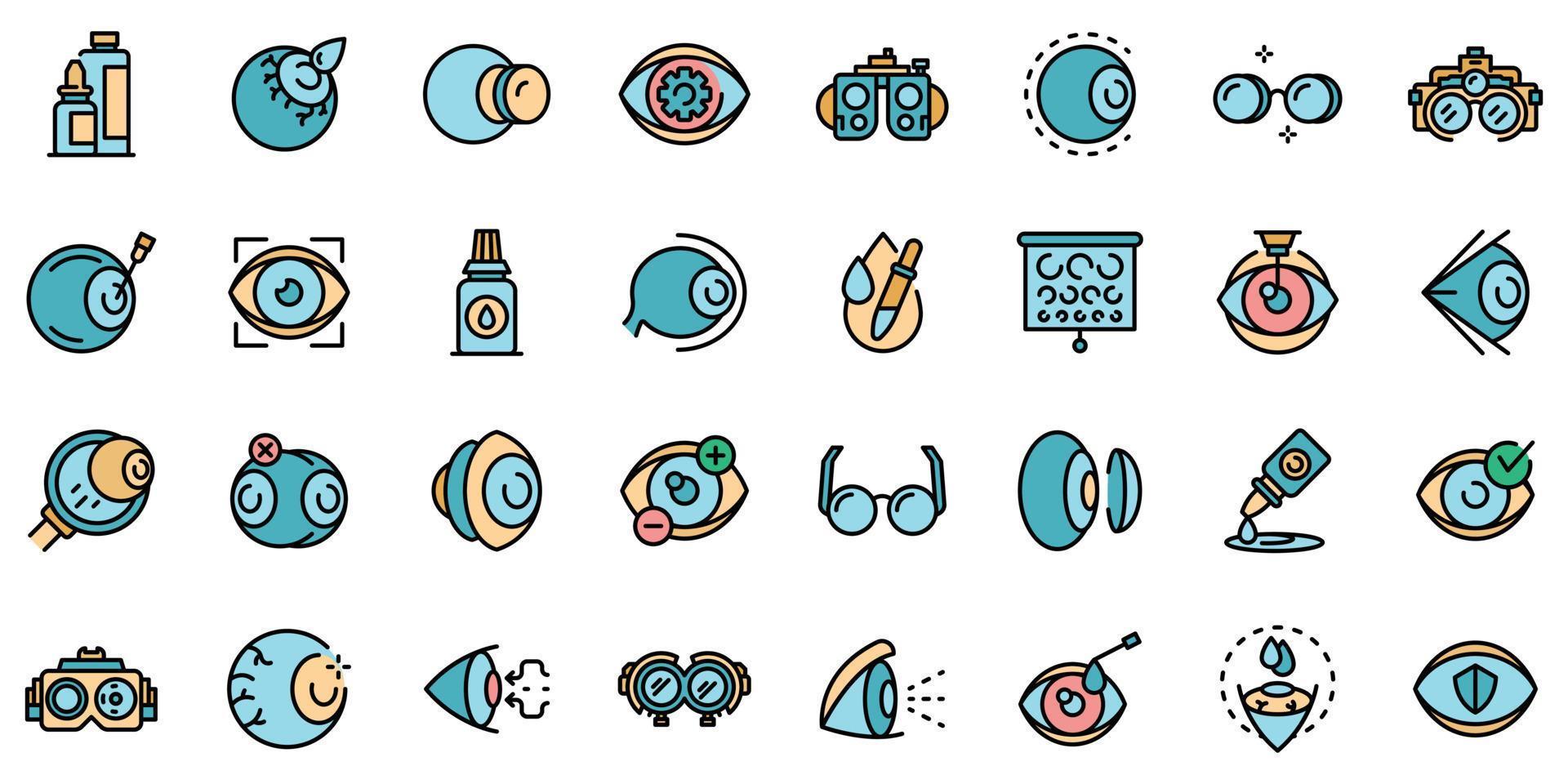 Optician icons set vector flat