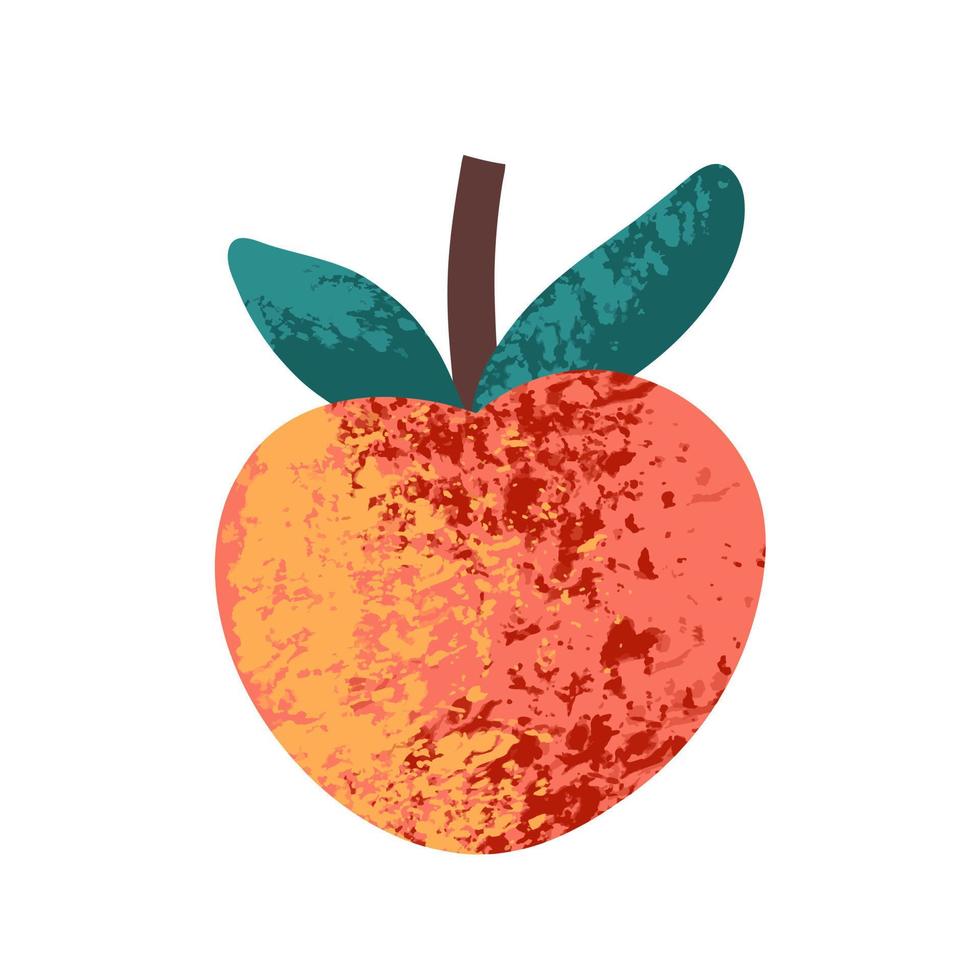 Peach on a white background. Vector illustration