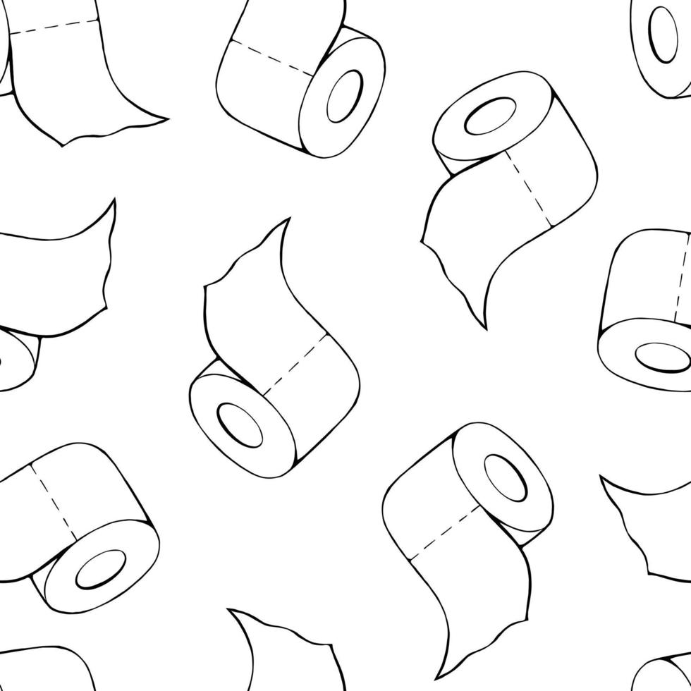 Toilet paper rolls seamless pattern. Vector illustration