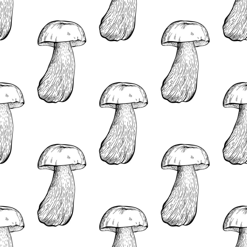 Seamless pattern with mushrooms . Vector illustration