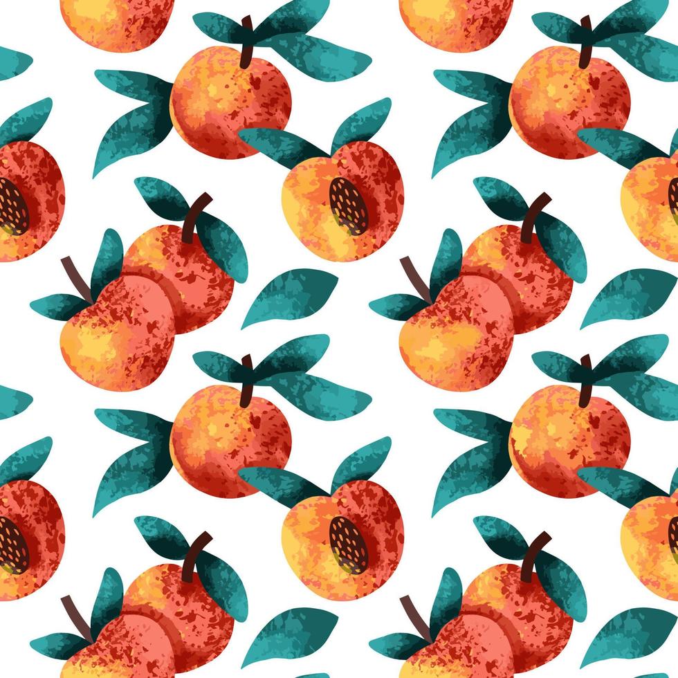 Vector seamless background with peaches