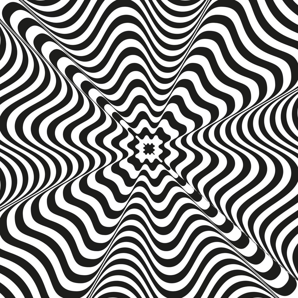 Retro groovy psychedelic wavy background vector