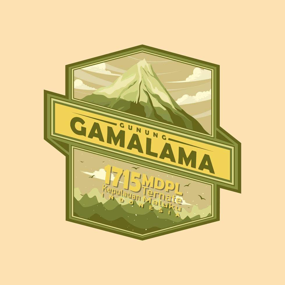 Mountain logo. The mountain originating from Indonesia Ternate is named Mount Gamalama. with a height of 1,715 meters. vector