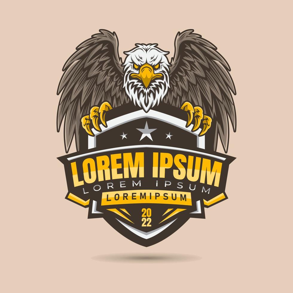 Eagle and Shield Logo to enter Logo name. Esports logo. Game logos. Vector illustration