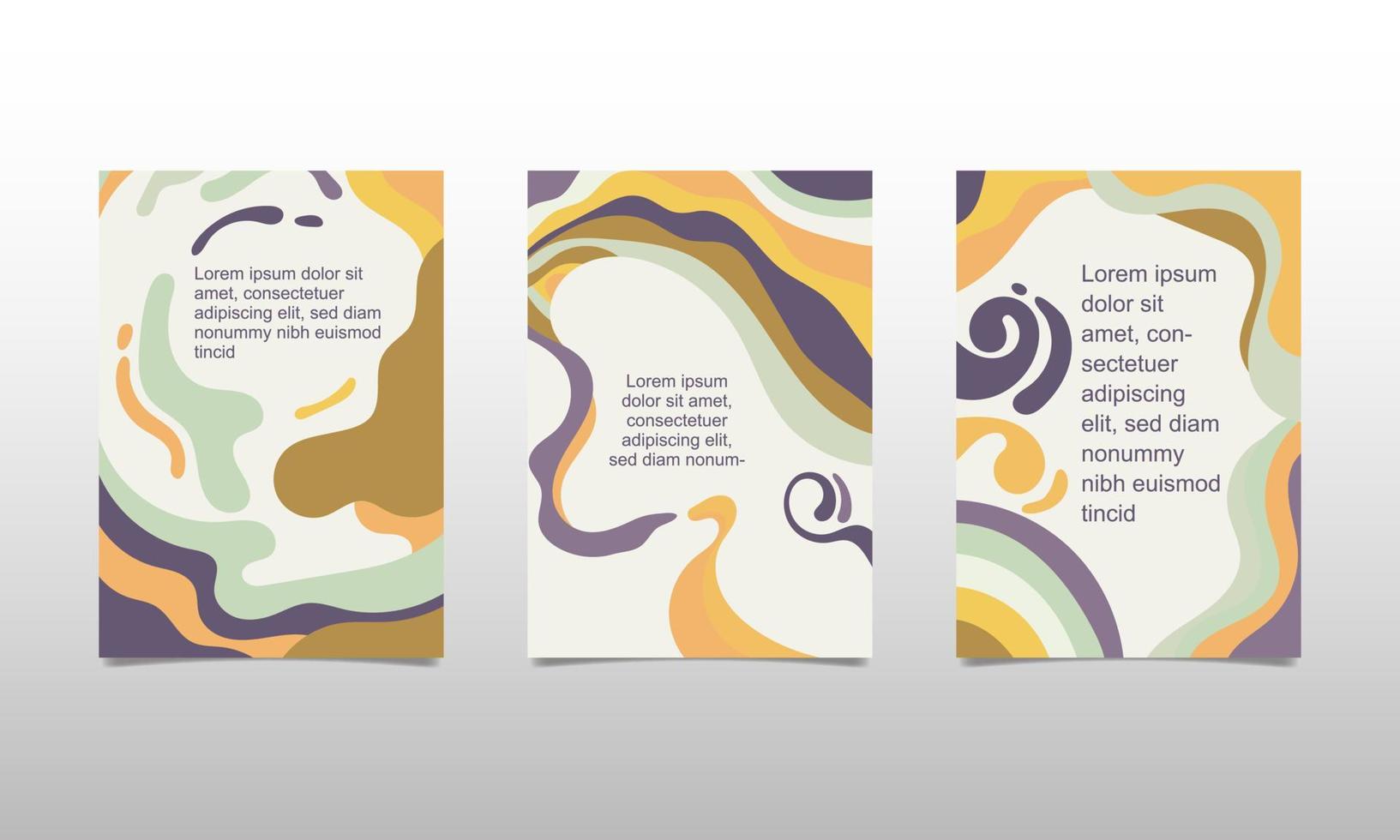 Set of liquid abstract cover templates. Vector illustration