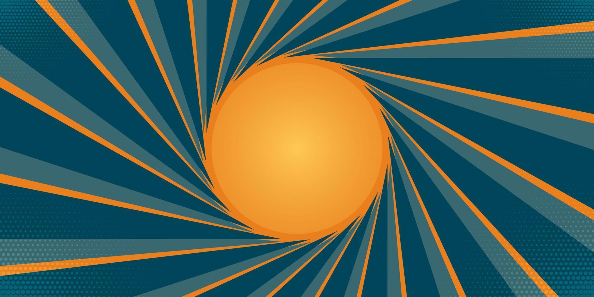 Pastel color spiral background. Classic style shining sun background. Comic cartoon vector