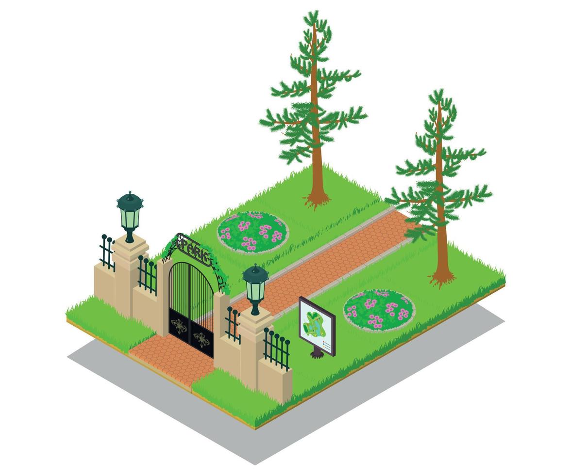 Alleyway concept banner, isometric style vector