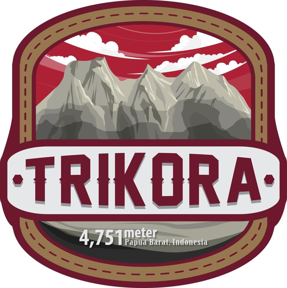 Mountain Logo. The mountain originating from Indonesia Papua is named Mount Trikora. with a height of 4,751 meters. vector