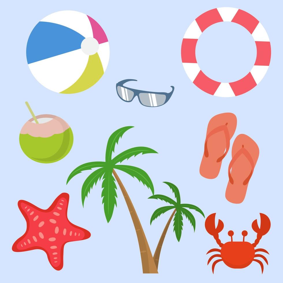 Beach and summer design elements. Vector illustration