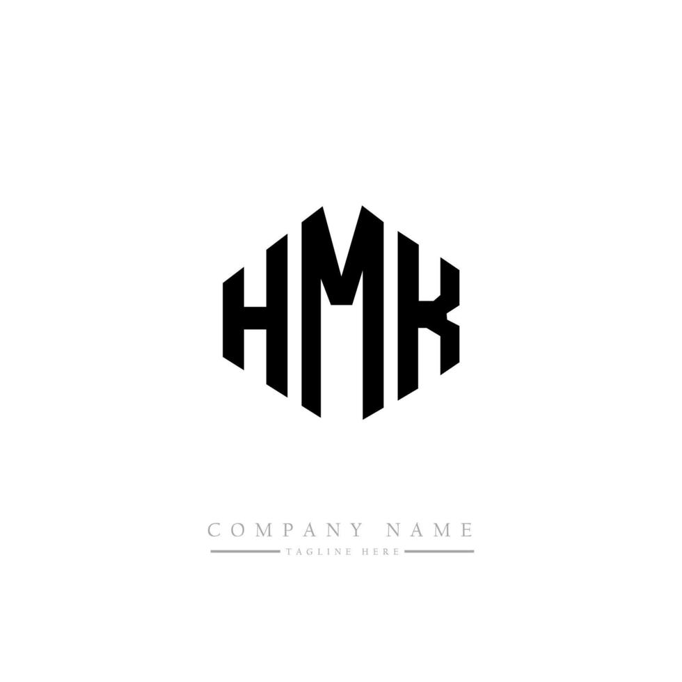 HMK letter logo design with polygon shape. HMK polygon and cube shape ...