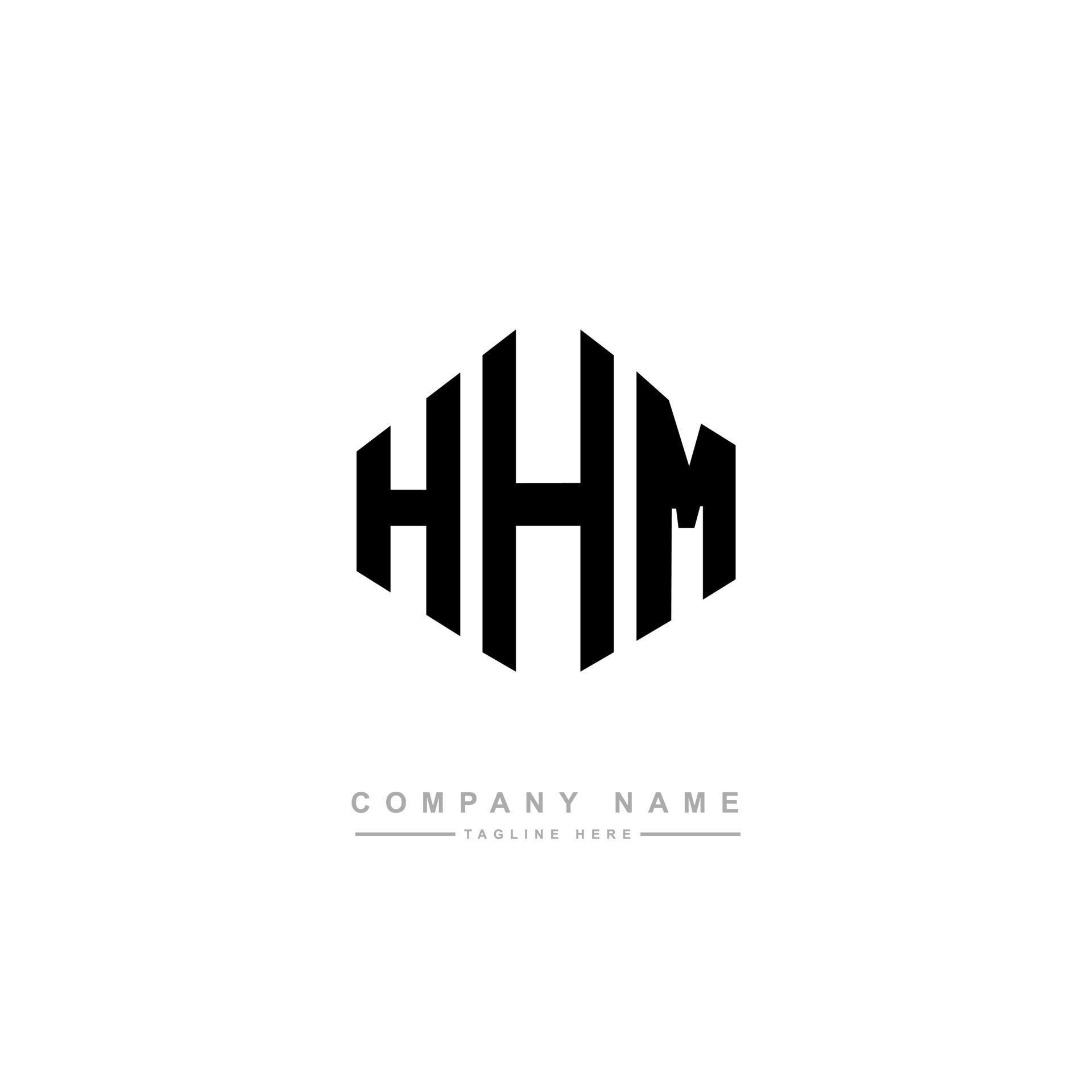 HHM letter logo design with polygon shape. HHM polygon and cube shape