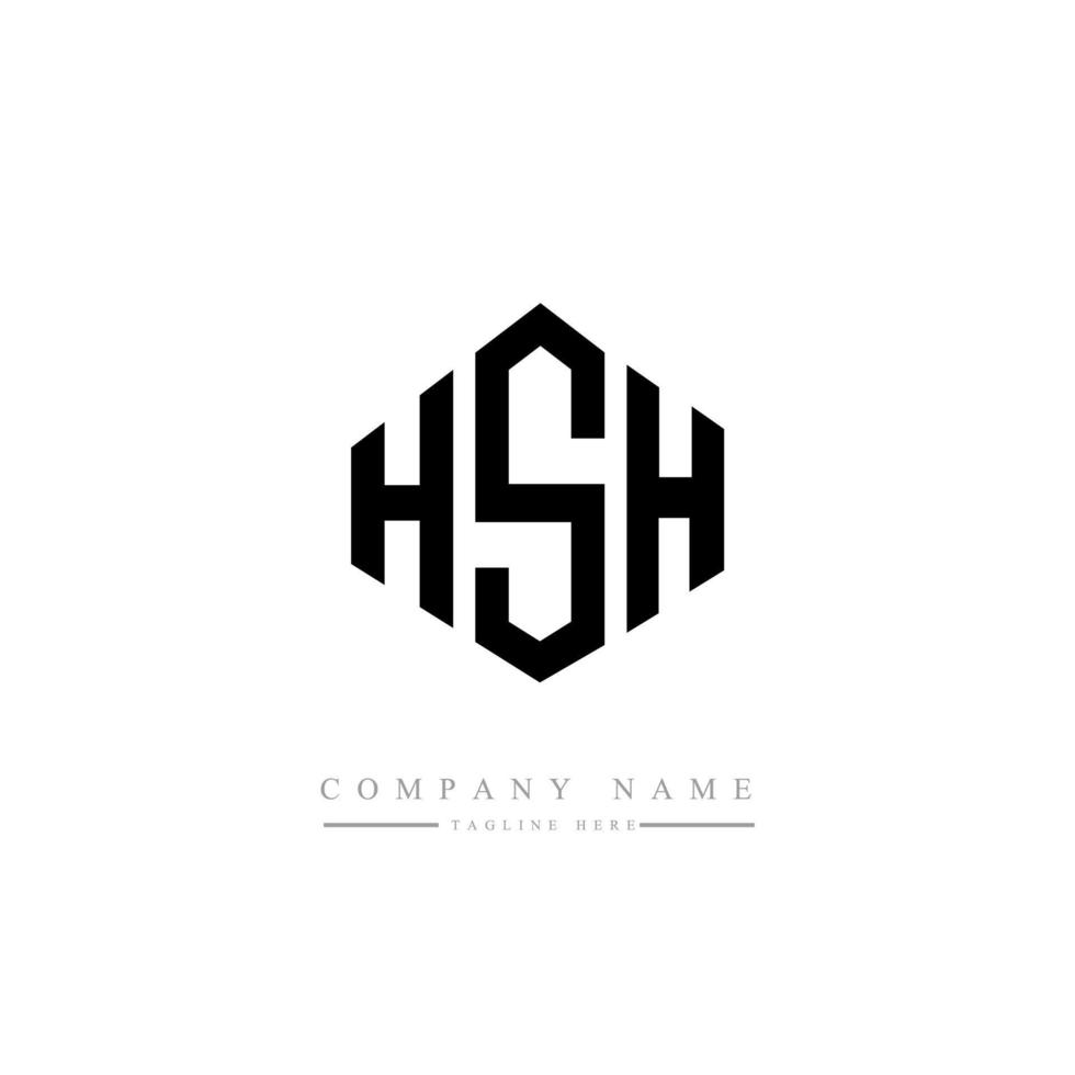 diseño de logotipo de letra hsh con forma de polígono. diseño de logotipo en forma de cubo y polígono hsh. hsh hexágono vector logo plantilla colores blanco y negro. monograma hsh, logotipo comercial e inmobiliario.