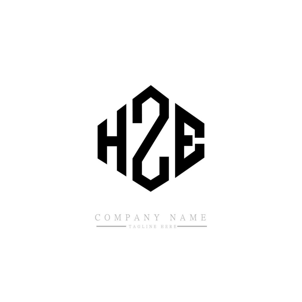 HZE letter logo design with polygon shape. HZE polygon and cube shape logo design. HZE hexagon vector logo template white and black colors. HZE monogram, business and real estate logo.