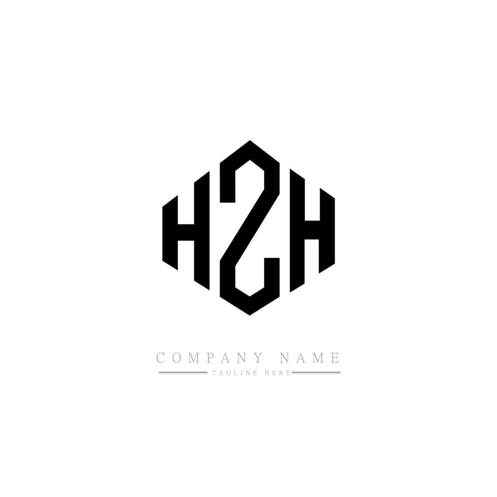 diseño de logotipo de letra hzh con forma de polígono. hzh polígono y diseño de logotipo en forma de cubo. hzh hexágono vector logo plantilla colores blanco y negro. hzh monograma, logotipo comercial e inmobiliario.