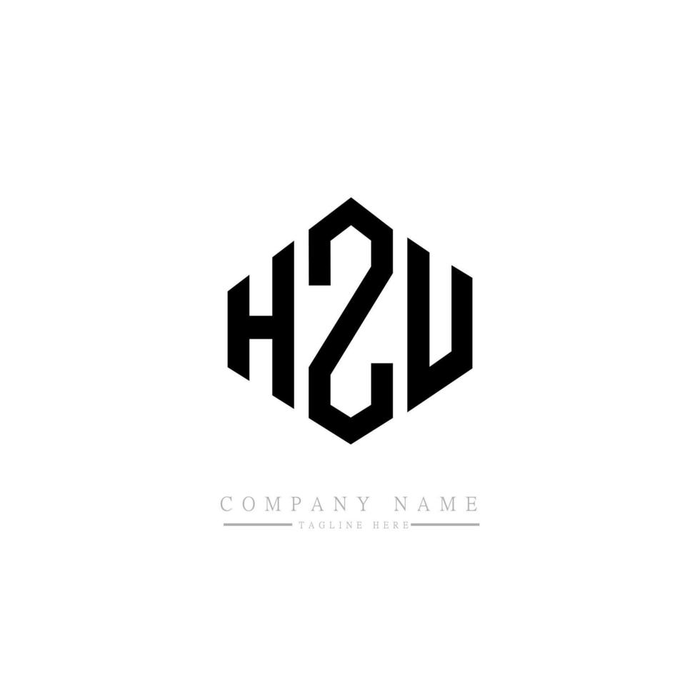 HZU letter logo design with polygon shape. HZU polygon and cube shape logo design. HZU hexagon vector logo template white and black colors. HZU monogram, business and real estate logo.