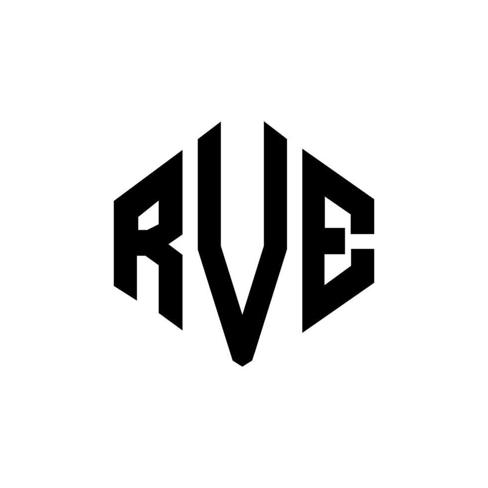 diseño de logotipo de letra rve con forma de polígono. diseño de logotipo en forma de cubo y polígono rve. rve hexágono vector logo plantilla colores blanco y negro. monograma rve, logotipo comercial e inmobiliario.