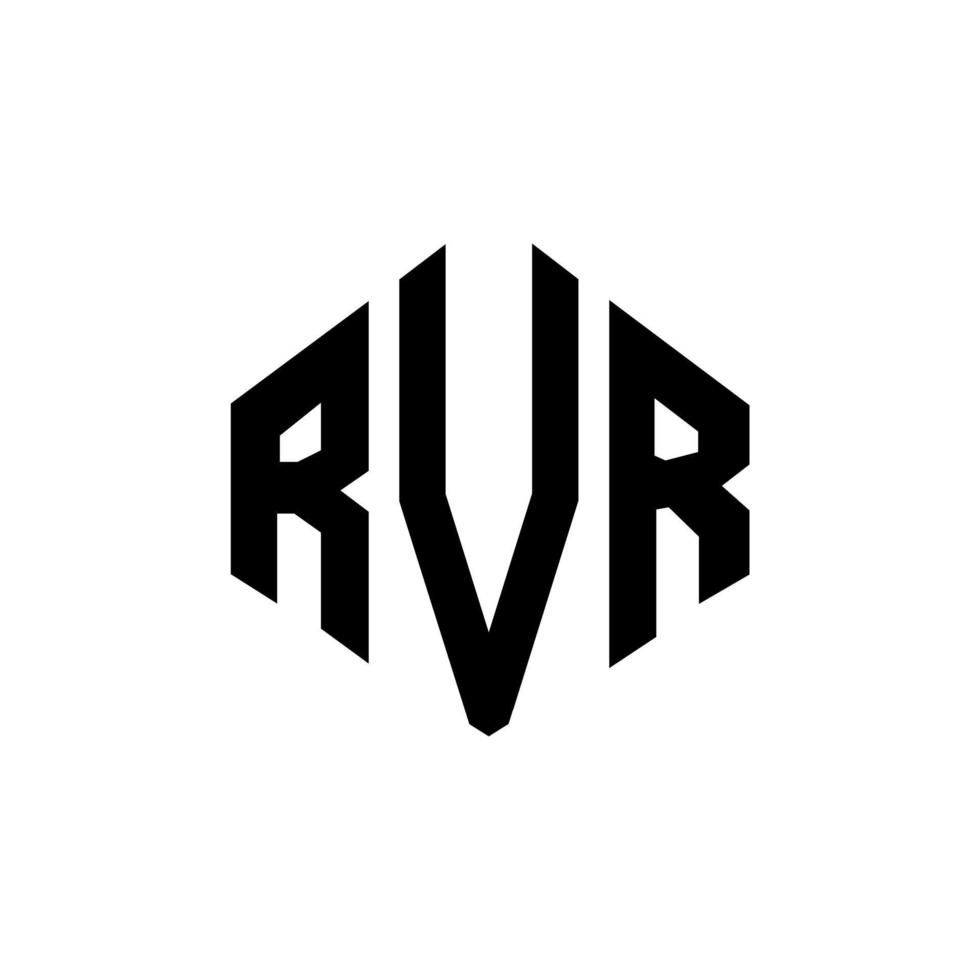 RVR letter logo design with polygon shape. RVR polygon and cube shape logo design. RVR hexagon vector logo template white and black colors. RVR monogram, business and real estate logo.