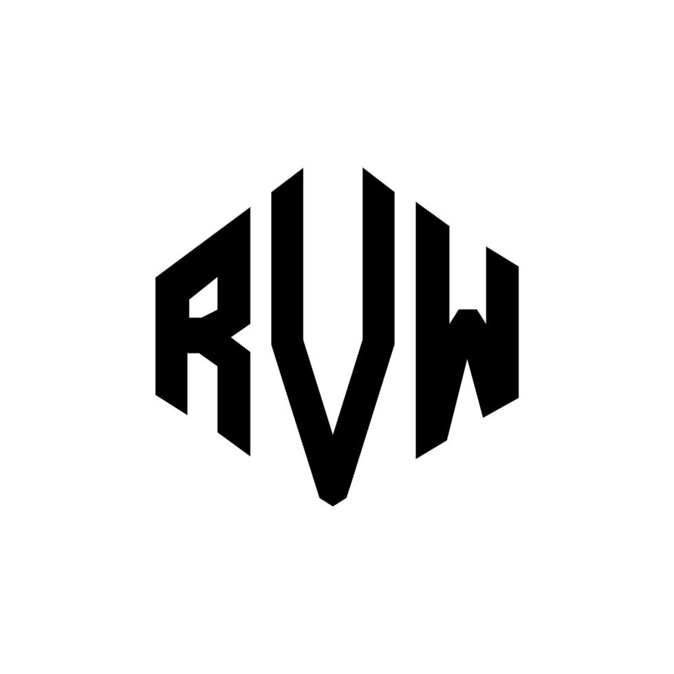 diseño de logotipo de letra rvw con forma de polígono. diseño de logotipo de forma de cubo y polígono rvw. rvw hexágono vector logo plantilla colores blanco y negro. monograma rvw, logotipo comercial e inmobiliario.