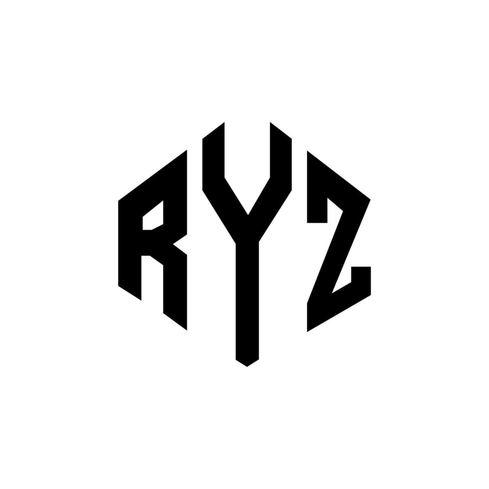 RYZ letter logo design with polygon shape. RYZ polygon and cube shape logo design. RYZ hexagon vector logo template white and black colors. RYZ monogram, business and real estate logo.