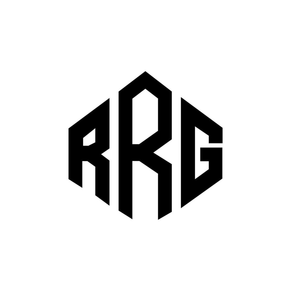 RRG letter logo design with polygon shape. RRG polygon and cube shape logo design. RRG hexagon vector logo template white and black colors. RRG monogram, business and real estate logo.
