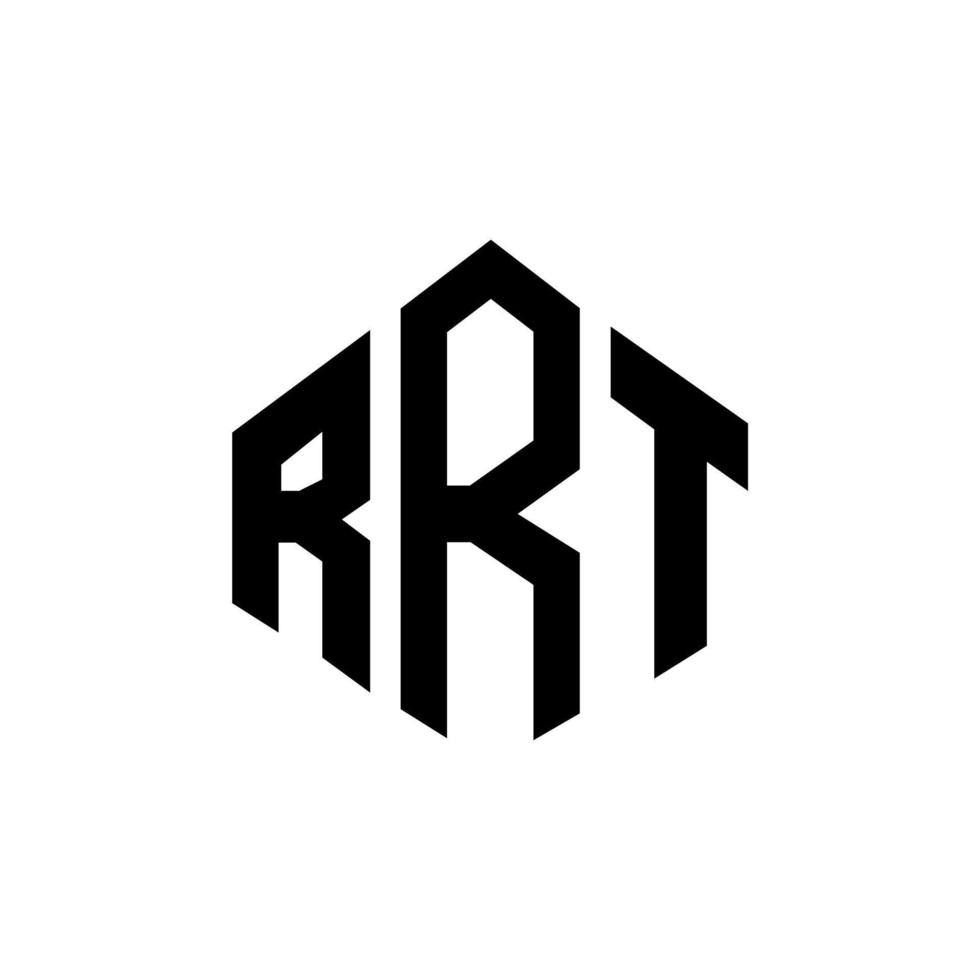 diseño de logotipo de letra rrt con forma de polígono. diseño de logotipo en forma de cubo y polígono rrt. rrt hexágono vector logo plantilla colores blanco y negro. monograma rrt, logotipo comercial y inmobiliario.