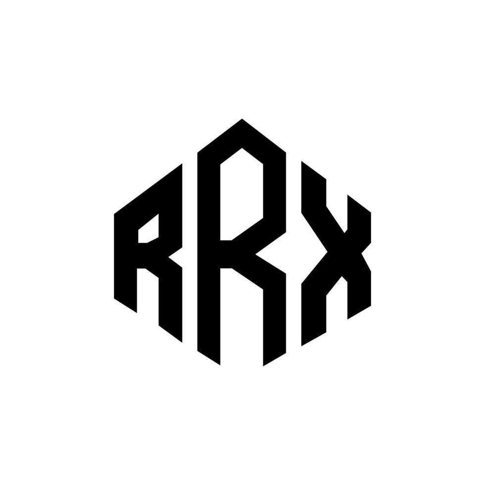 diseño de logotipo de letra rrx con forma de polígono. diseño de logotipo en forma de cubo y polígono rrx. rrx hexágono vector logo plantilla colores blanco y negro. monograma rrx, logotipo comercial e inmobiliario.