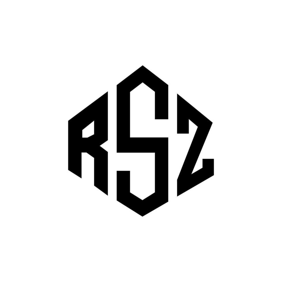 diseño de logotipo de letra rsz con forma de polígono. diseño de logotipo de forma de cubo y polígono rsz. rsz hexágono vector logo plantilla colores blanco y negro. monograma rsz, logotipo empresarial y inmobiliario.
