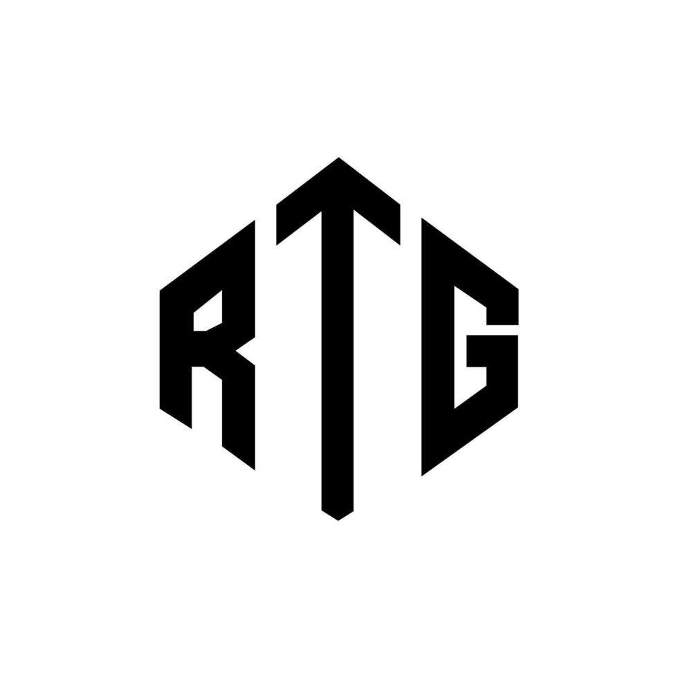 diseño de logotipo de letra rtg con forma de polígono. diseño de logotipo de forma de cubo y polígono rtg. rtg hexágono vector logo plantilla colores blanco y negro. monograma rtg, logotipo comercial e inmobiliario.