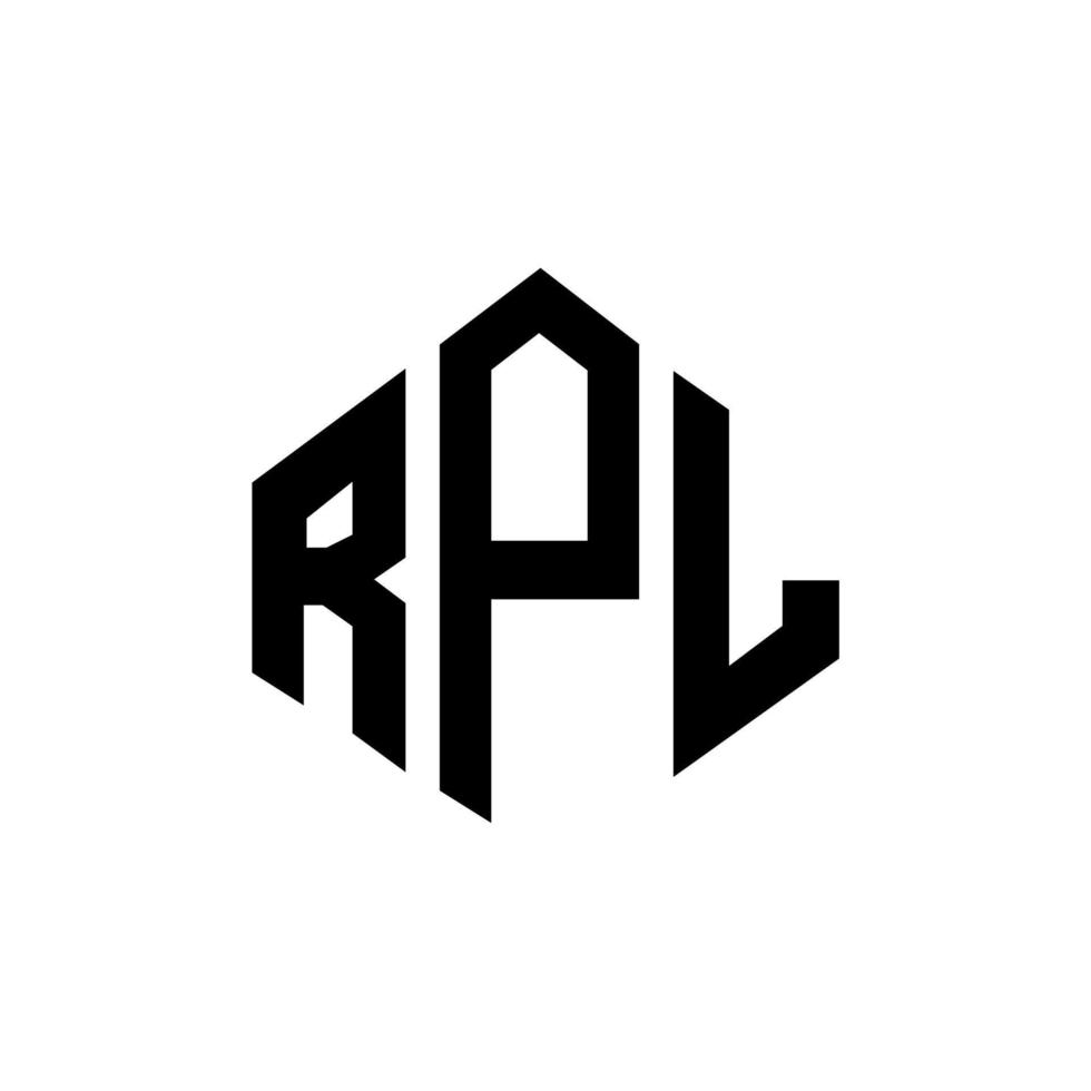 diseño de logotipo de letra rpl con forma de polígono. diseño de logotipo de forma de cubo y polígono rpl. rpl hexágono vector logo plantilla colores blanco y negro. monograma rpl, logotipo empresarial y inmobiliario.