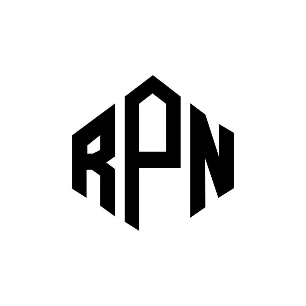 diseño de logotipo de letra rpn con forma de polígono. diseño de logotipo de forma de cubo y polígono rpn. rpn hexágono vector logo plantilla colores blanco y negro. monograma rpn, logotipo comercial y inmobiliario.