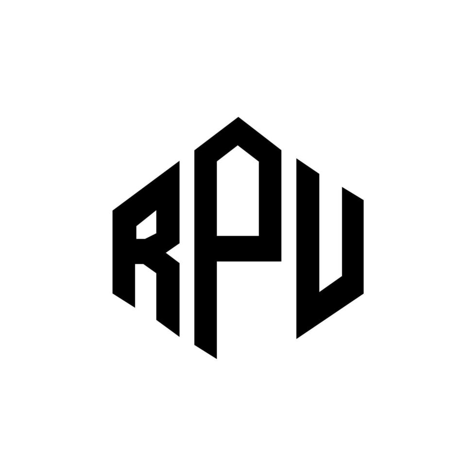 diseño de logotipo de letra rpu con forma de polígono. diseño de logotipo de forma de cubo y polígono rpu. rpu hexágono vector logo plantilla colores blanco y negro. monograma rpu, logotipo empresarial y inmobiliario.