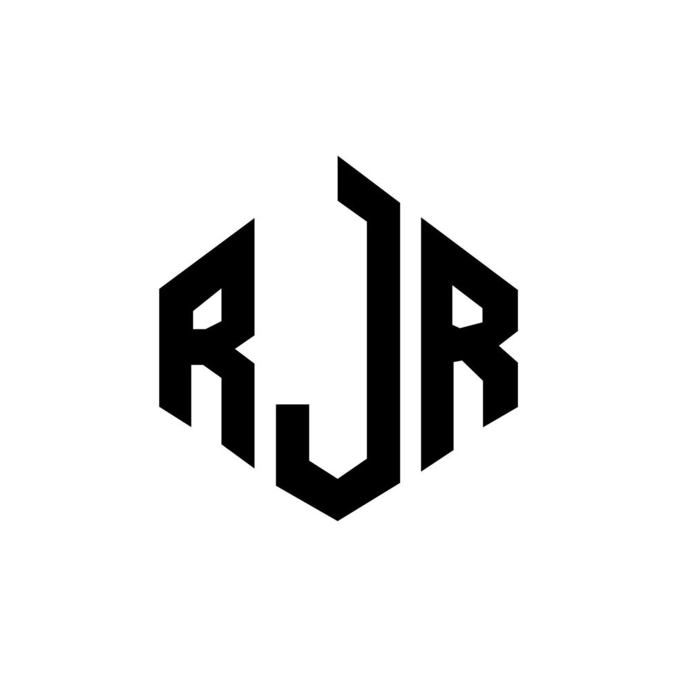 RJR letter logo design with polygon shape. RJR polygon and cube shape logo design. RJR hexagon vector logo template white and black colors. RJR monogram, business and real estate logo.