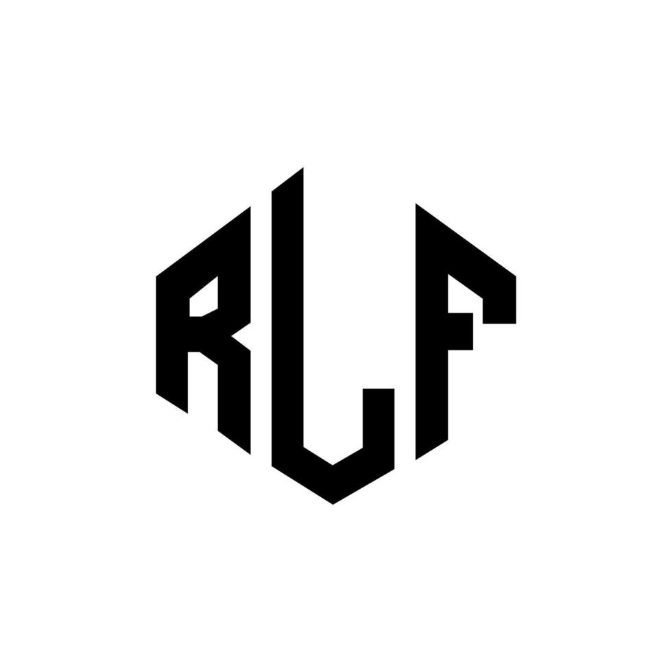 diseño de logotipo de letra rlf con forma de polígono. diseño de logotipo de forma de cubo y polígono rlf. rlf hexágono vector logo plantilla colores blanco y negro. monograma rlf, logotipo comercial e inmobiliario.