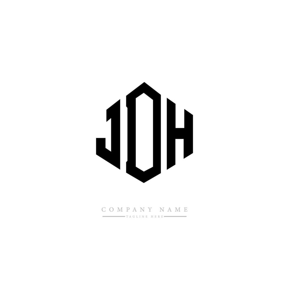 JDH letter logo design with polygon shape. JDH polygon and cube shape logo design. JDH hexagon vector logo template white and black colors. JDH monogram, business and real estate logo.