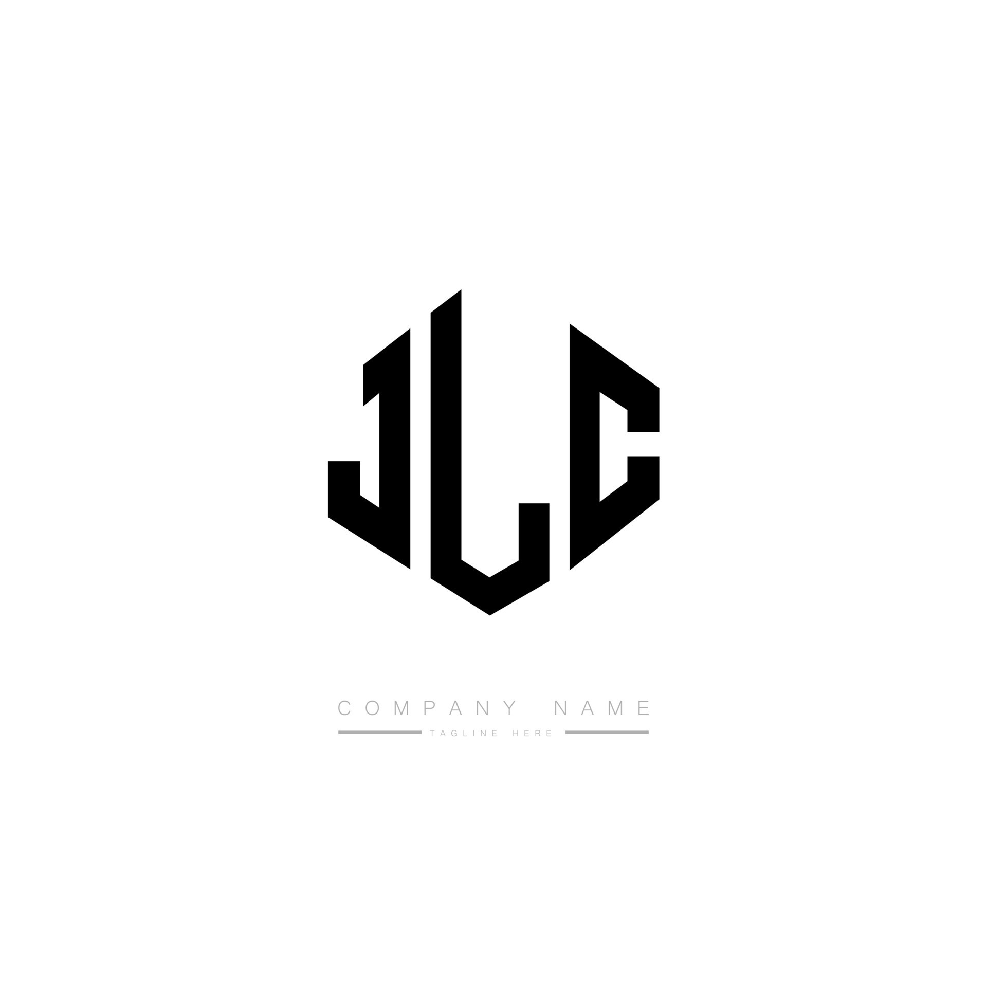 diseño de logotipo de letra jlc con forma de polígono. jlc polígono y